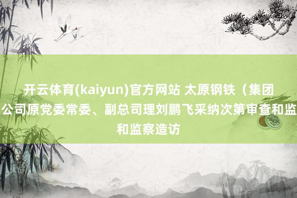 开云体育(kaiyun)官方网站 太原钢铁（集团）有限公司原党委常委、副总司理刘鹏飞采纳次第审查和监察造访