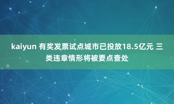 kaiyun 有奖发票试点城市已投放18.5亿元 三类违章情形将被要点查处