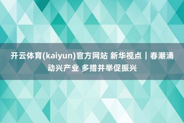 开云体育(kaiyun)官方网站 新华视点｜春潮涌动兴产业 多措并举促振兴