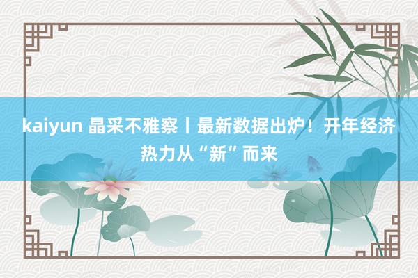kaiyun 晶采不雅察丨最新数据出炉！开年经济热力从“新”而来