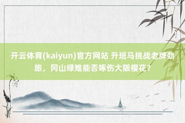 开云体育(kaiyun)官方网站 升班马挑战老牌劲旅，冈山绿雉能否啄伤大阪樱花？