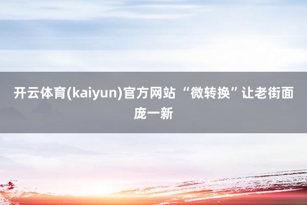 开云体育(kaiyun)官方网站 “微转换”让老街面庞一新