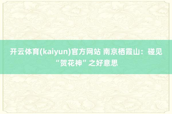 开云体育(kaiyun)官方网站 南京栖霞山：碰见“贺花神”之好意思