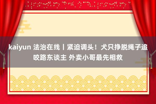 kaiyun 法治在线丨紧迫调头！犬只挣脱绳子追咬路东谈主 外卖小哥最先相救