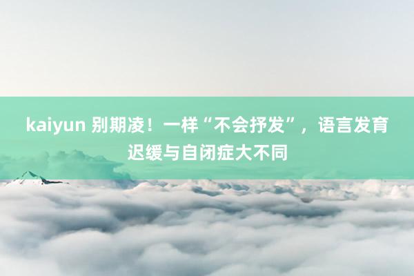 kaiyun 别期凌！一样“不会抒发”，语言发育迟缓与自闭症大不同