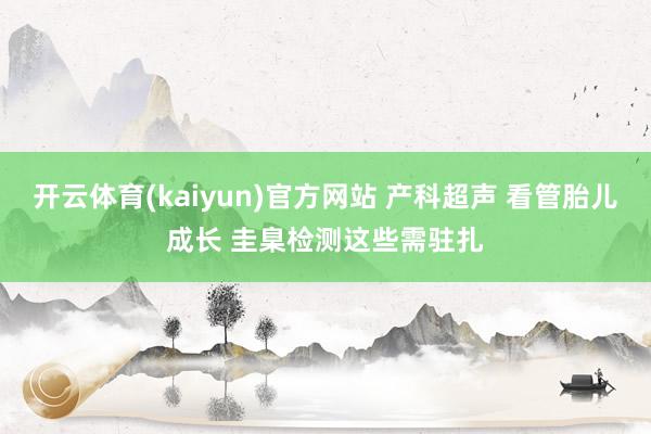 开云体育(kaiyun)官方网站 产科超声 看管胎儿成长 圭臬检测这些需驻扎