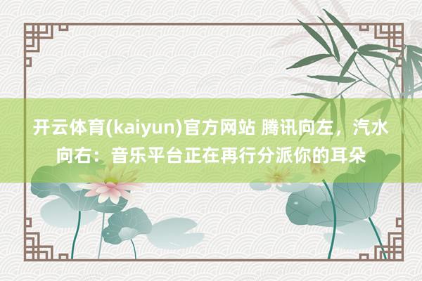 开云体育(kaiyun)官方网站 腾讯向左，汽水向右：音乐平台正在再行分派你的耳朵