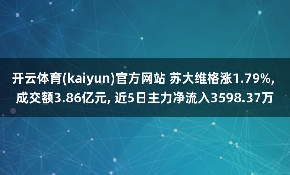开云体育(kaiyun)官方网站 苏大维格涨1.79%, 成交额3.86亿元, 近5日主力净流入3598.37万