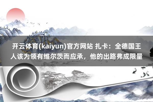 开云体育(kaiyun)官方网站 扎卡：全德国王人该为领有维尔茨而应承，他的出路弗成限量