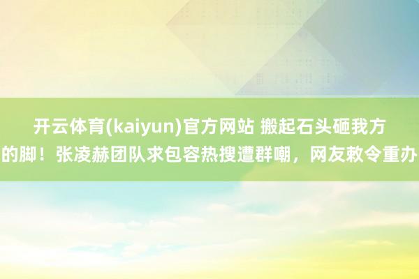 开云体育(kaiyun)官方网站 搬起石头砸我方的脚！张凌赫团队求包容热搜遭群嘲，网友敕令重办