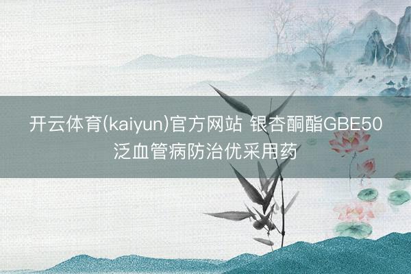 开云体育(kaiyun)官方网站 银杏酮酯GBE50泛血管病防治优采用药