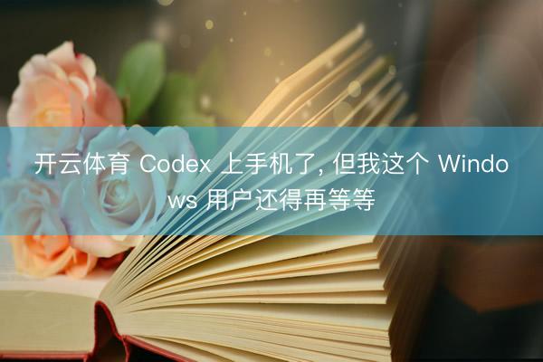 开云体育 Codex 上手机了, 但我这个 Windows 用户还得再等等