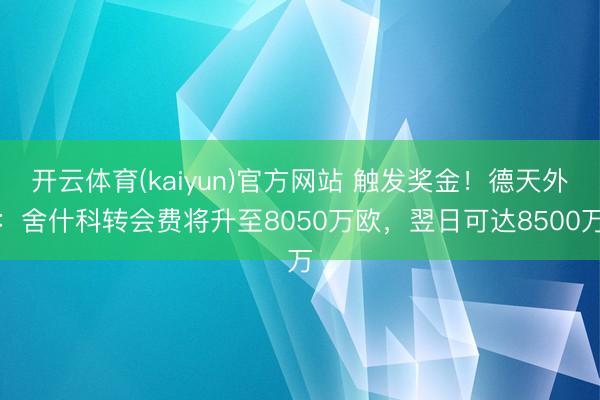 开云体育(kaiyun)官方网站 触发奖金!德天外:舍什科转会费将升至8050万欧,翌日可达8500万