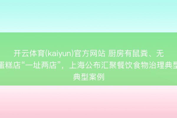 开云体育(kaiyun)官方网站 厨房有鼠粪、无堂食蛋糕店“一址两店”，上海公布汇聚餐饮食物治理典型案例